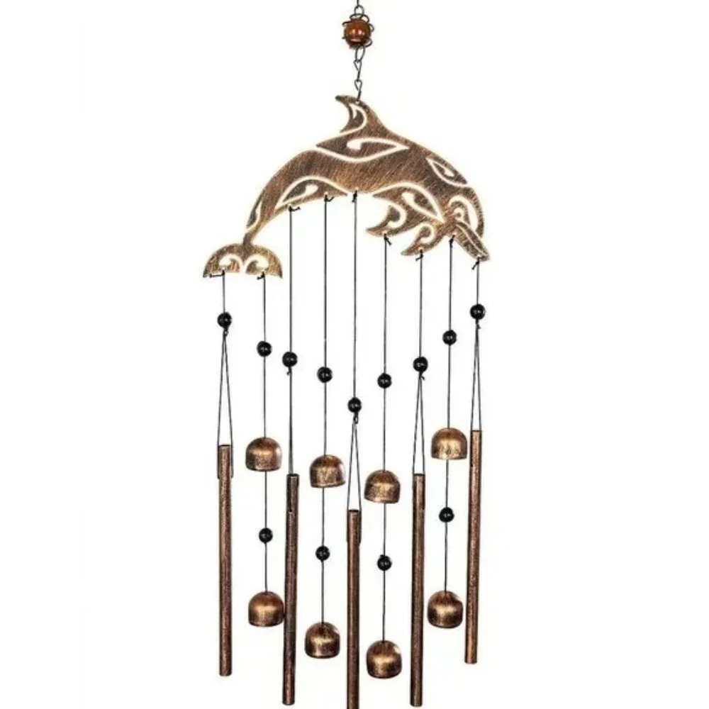 OUTDOOR Decorations Garden Decor - Dolphin Tribal Rustic Copper
